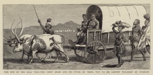 La fin de la guerre zouloue, le chef Oham et ses épouses en route vers Sir Garnet Wolseley à Utrecht - Charles Edwin Fripp